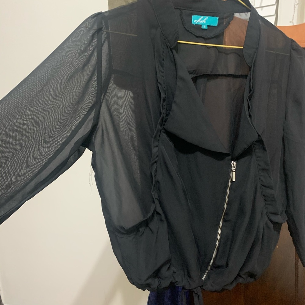 Sheer bomber jacket
